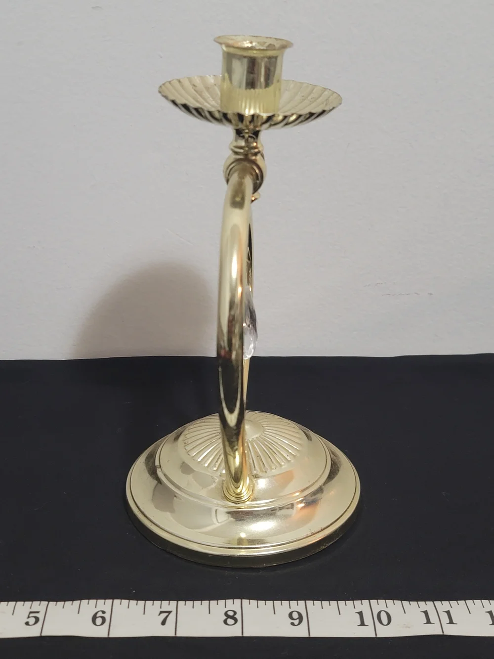 Home Interiors Brass Heart Candle Holder with Crystal Accent - Gold